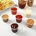 AOZITA [55 Sets - 5.5 oz Portion Cups With Lids, Jello Shot Cups, Small Plastic Containers, Airtight and Stackable Souffle Cups