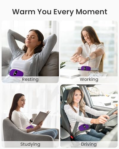 Image of iDOO Heating Pad for Cramps, FSA Eligible Items Only List, Portable Cordless Heating Pad, Electric Waist Belt Device for Cramps Pain, Gifts for Girlfriend Mom Wife Women (Deep Purple)