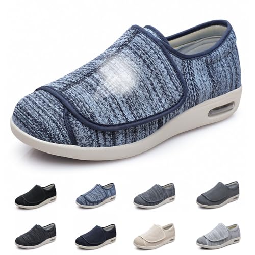 Diabetic Shoes for Men Extra Wide, Adjustable Closure Walking Shoes for Elderly for Swollen Feet, Women's Non Slip Indoor Outdoor House Shoes
