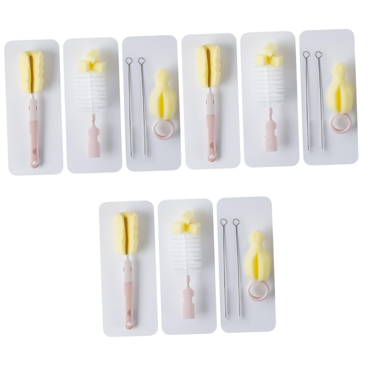 Beaupretty 3juegos Cepillo De Limpieza para Biberones Rotación Kit De Cepillo y Esponja para Limpiar Botellas y Chupetes