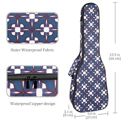 JRHEJTHH Housse imperméable durable pour ukulélé avec épaules réglables pour 53,3 cm, 58,4 cm, 61 cm, rembourrage épais, motifs texturés ethniques nordiques – Noir, Multicolore., - Les Beatles, Paul McCartney, John Lennon, RIngo Starr, George Harrison JRHEJTHH Housse imperméable durable pour ukulélé avec épaules réglables pour 53,3 cm, 58,4 cm, 61 cm, rembourrage épais, motifs texturés ethniques nordiques – Noir, Multicolore., – Image 4