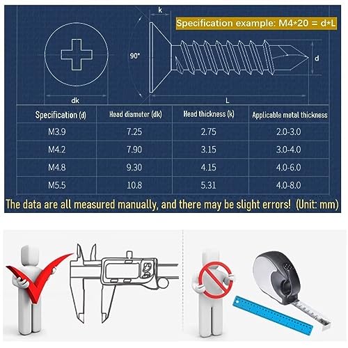 SYDARSYN Phillips Flat Head Self Tapping Self Drilling Screw for Metal/Wood - Image 4