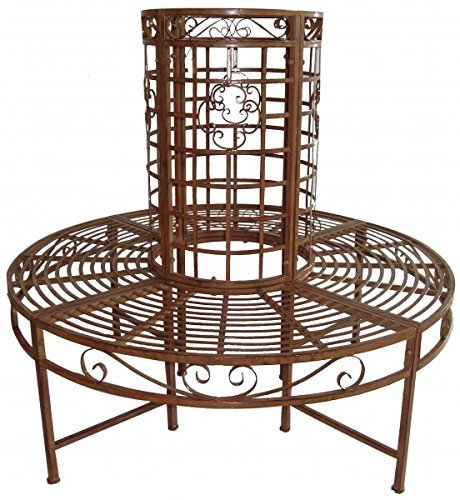 Gravidus Baumbank 360° Sitzbank Bank Rost-Bronze Optik aus Metall