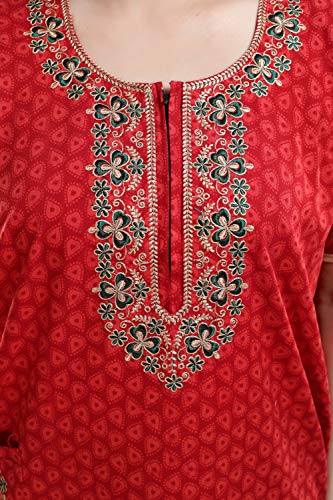 Image of TRUNDZ Women's Pure Cotton Nighty with Zip and Pocket