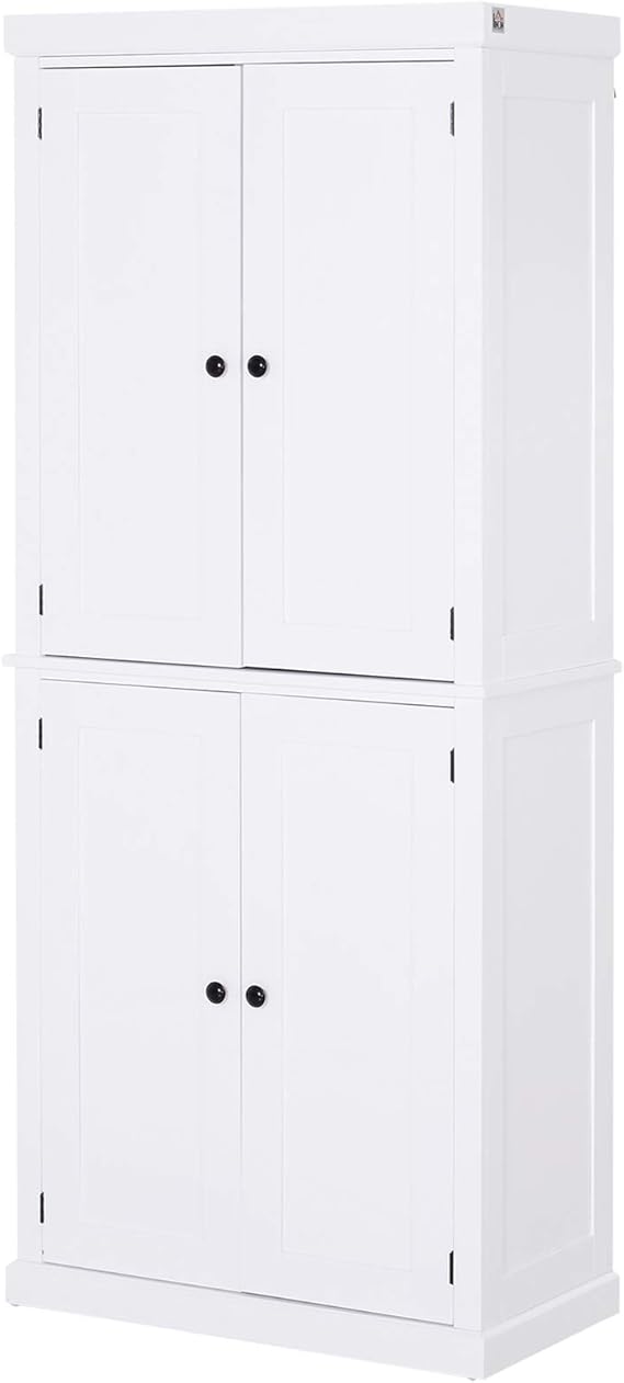 Tall Kitchen Storage Cupboard W/Adjustable Shelf Wood