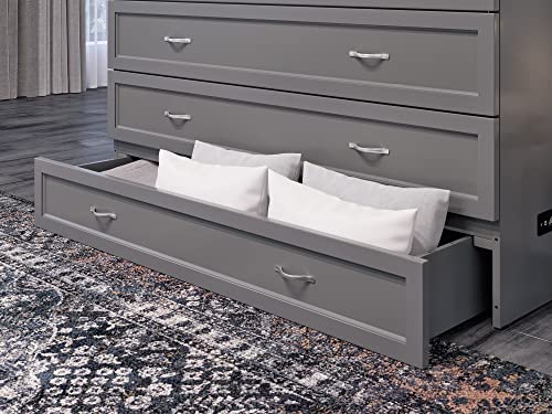 Afi, Northfield Murphy Bed Chest, Queen, Grey #TOP5