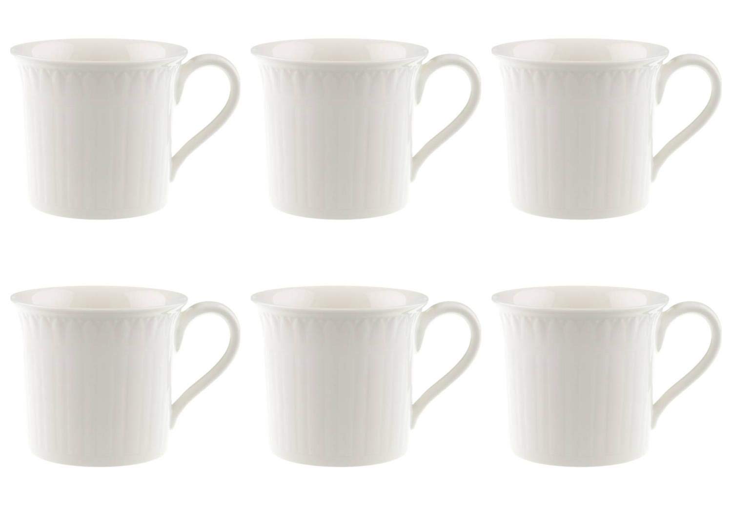 Villeroy & Boch CELLINI Mokka- u Espressoobertasse 100ml 6er Set weiß Porzellan