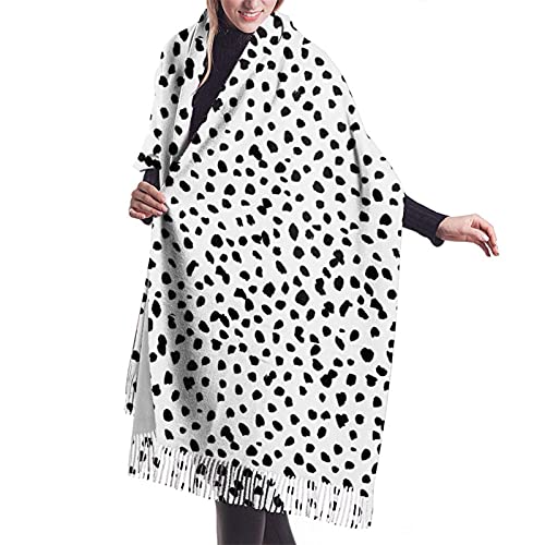 Women's Fashion Scarves Dalmatian Print Comfortable Long Shawl Winter Soft Thick Warm Scarf
