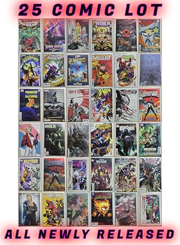 25 Comic Book Lot - Marvel & DC | No Duplicates for Teens & Adults | Very Fine Plus to Near Mint Condition | All Bagged & Boarded