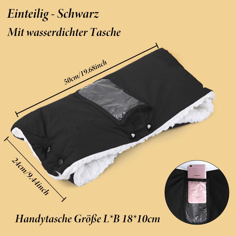 Handwärmer Kinderwagen,Wasserdichter Winddicht Warme mit Flanell Stroller Handschuhe,Kinderwagenschaukler Winter Zubehör,Universalgröße Buggy Handmuff,Schön Warm,für Kinderwagen Buggys Fahrradanhänger