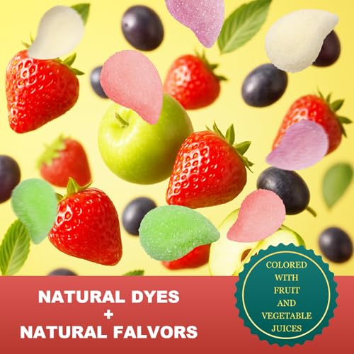 Image of Soft & Chewy Candies 7 Packs, Marshmallows Gummies Candy Bulk, Sweet & Sour Chews Candy Gummy Net 350g, Natural Dyes & Flavors, Individually Wrapped Fruity Snack Packs (Strawberry /Apple /Grape /Yogurt)