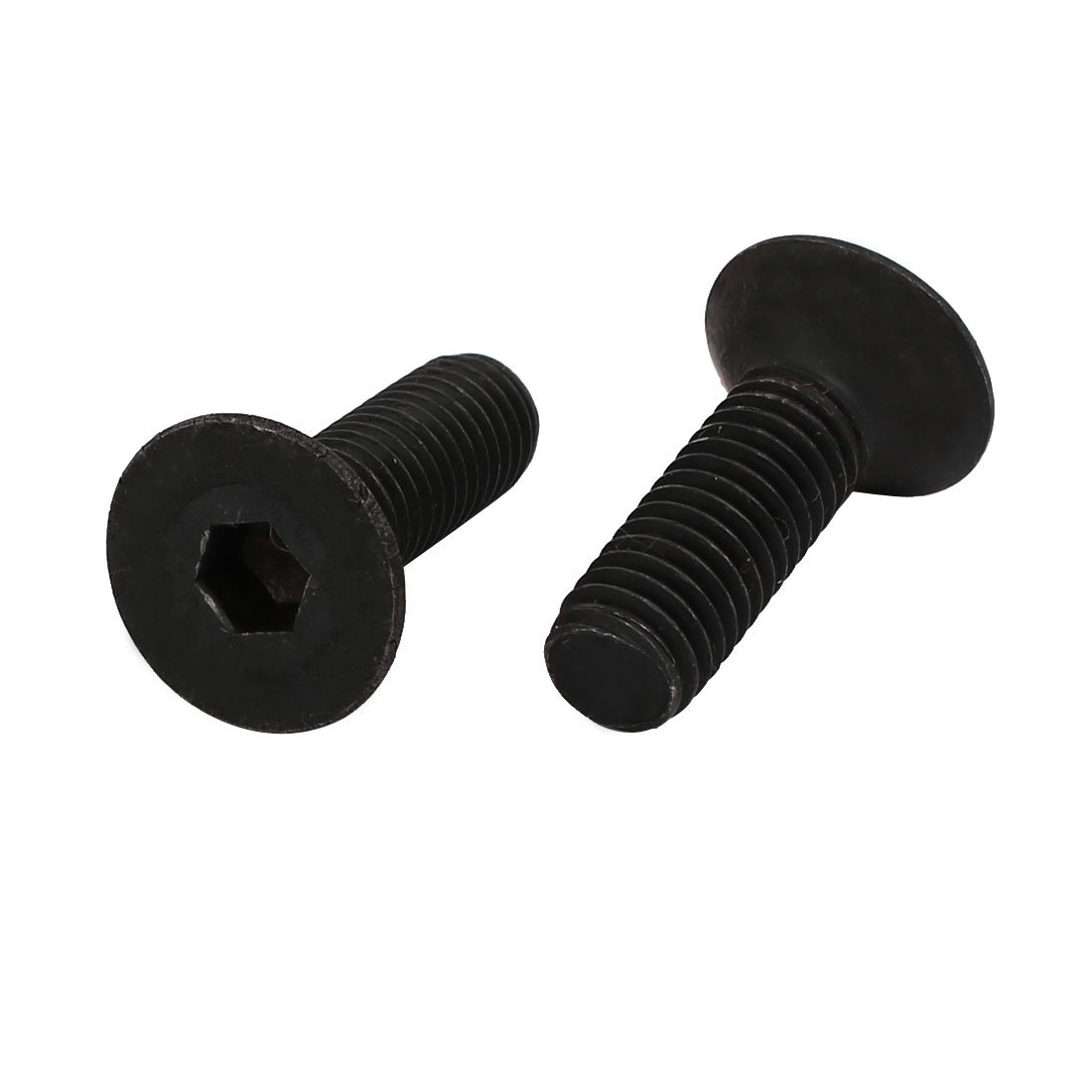 Uxcell Black Sourcingmap 2Pcs M8x25mm 10.9 Grade Flat Countersunk Head Hex Socket Left Hand Thread Bolt