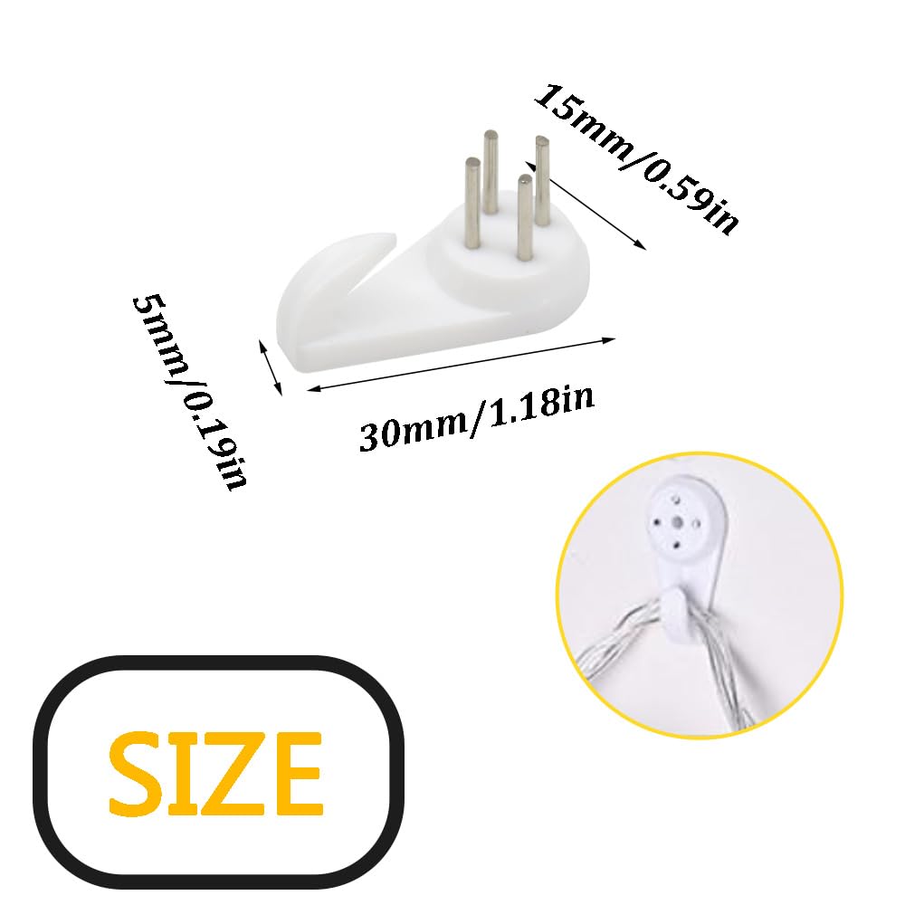 Ruidee 30 PCS Plastic Photo Frames Hooks 50mm Traceless Picture Hanger Hook Invisible Nail Wall Hooks for Hanging Artworks,Paintings,Home Decoration(30MM/SL) - Image 2