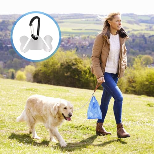 Abfallsackträger aus Metall, 2 Stuck Freihändiger Halter für Hundekotbeutel, Hundekotbeutelhalter, Freihändiger Kotbeutelhalter Clip, Abfallbeutelhalter für Leinenspender Zubehör (Schwarz)