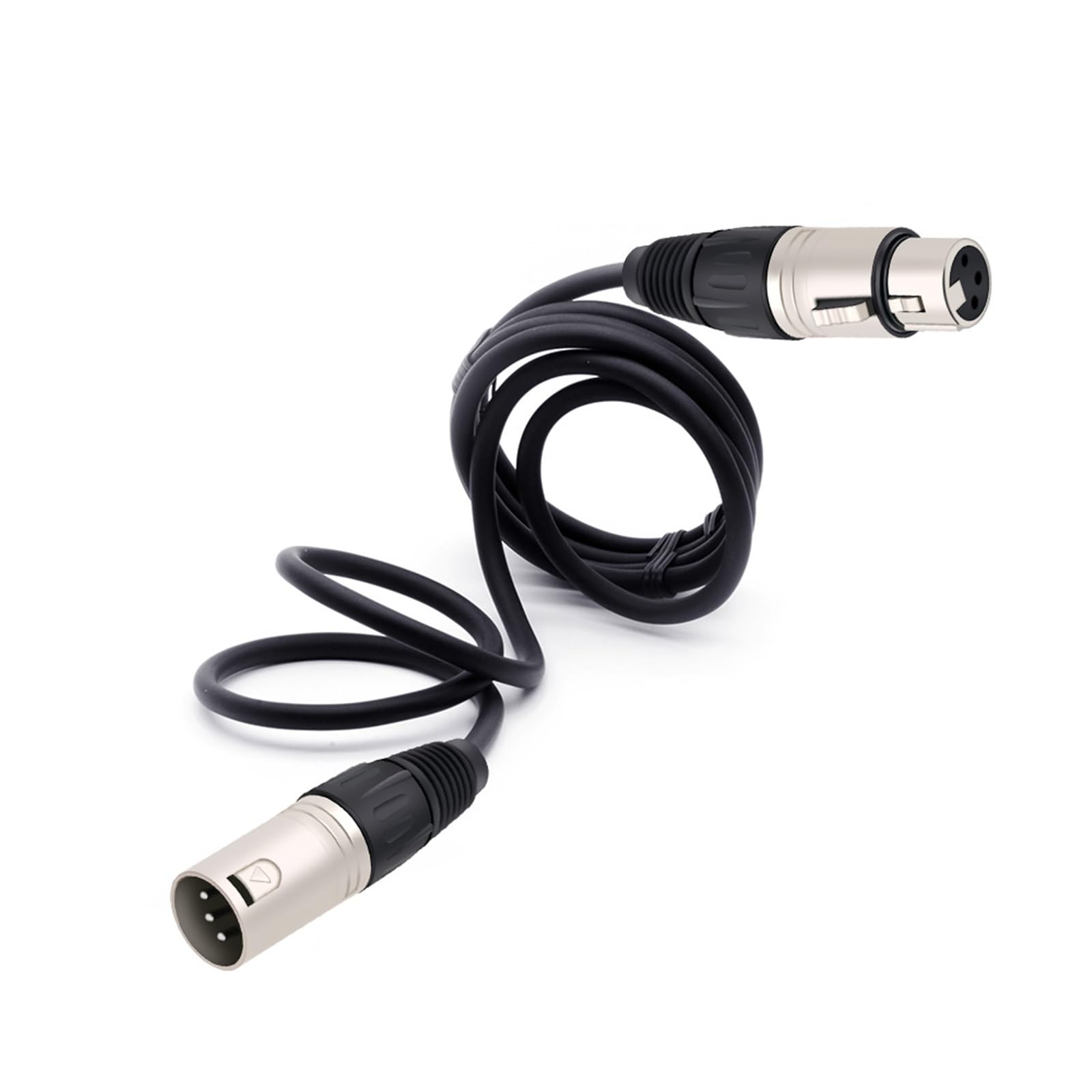Zrównoważony kabel XLR 3-pinowy męski na żeński wąż przewód profesjonalny kabel mikrofonowy do nagrywania, mieszania, wzmacniacza, czarny i srebrny, 1 szt. (srebrny, 2 m)