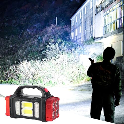 Image of Care 4 Multifunction Solar Waterproof Flashlight with USB Charging,Twin Bulb LED & COB 5 hrs Torch Emergency Light (Red)