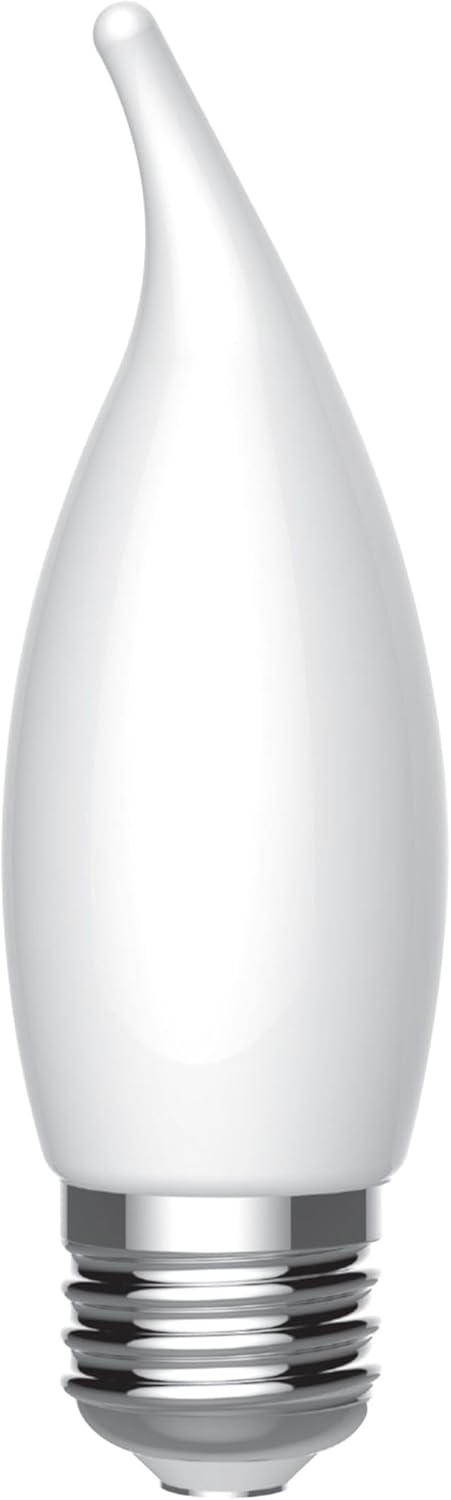 GE Ultra Bright LED Light Bulbs, 100W, Daylight Candle Lights, Frosted Decorative CA12 Light Bulbs, Medium Base (3 Pack)