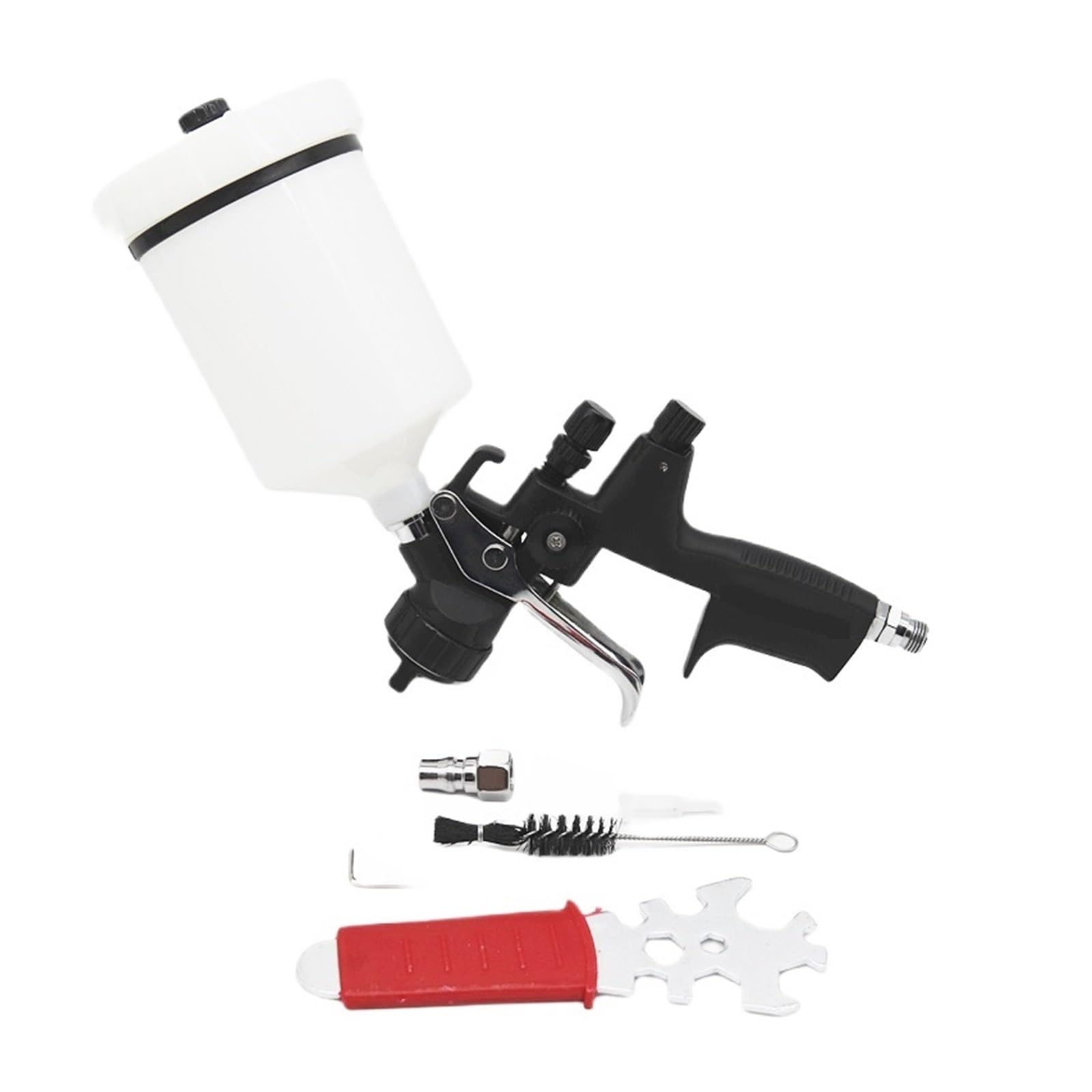 Zbiornik 600mm 1.3MM Dysza Pistolet Na Powietrze 4000BG Malowanie Natryskowe Naprawa Do Farby Olejnej Pistolety O Wysokiej Atomizacji Aerograf Wysoka Precyzja Atomizacji(Black)