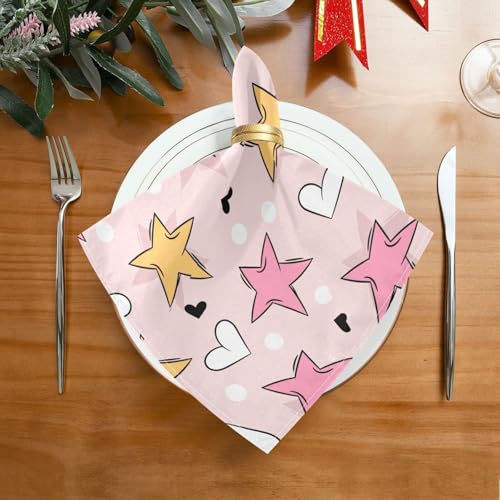 Set de 6 Servilletas de Tela Estrellas Cute 20x20 in miniatura 3