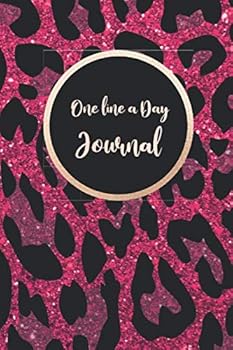 One Line a Day Journal : A Five-Year Memory Book, Diary, Notebook, 368 Lined Pages, Pink Animal Print