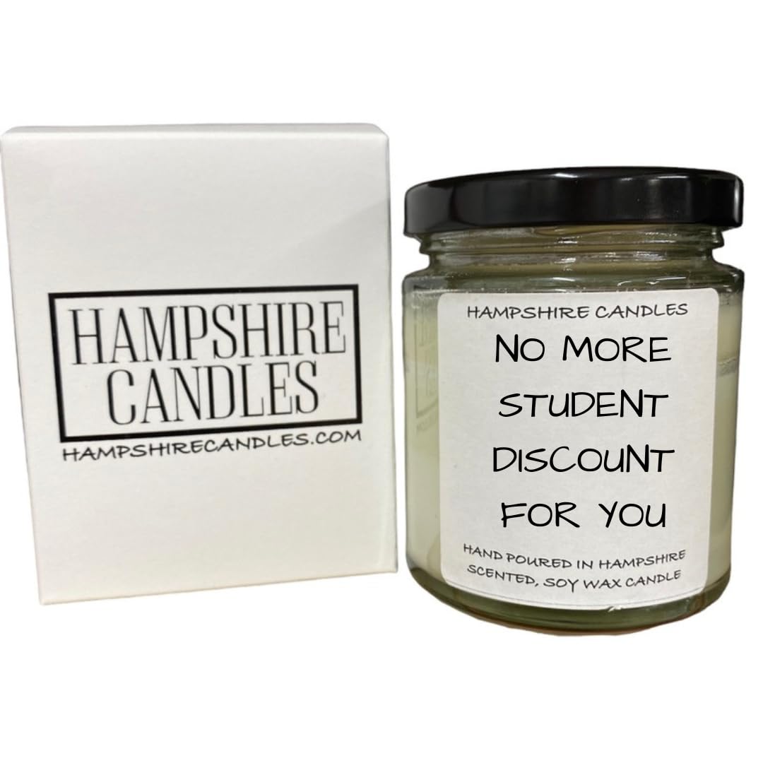 Graduation Candle Gift | Highly Scented | Natural Eco Soy Wax | Handmade | Funny Graduation Present | No More Student Discount (RELAX)