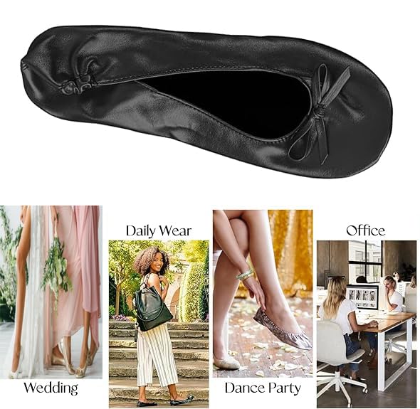 Women's Foldable Dance Shoes Ballet Flats3