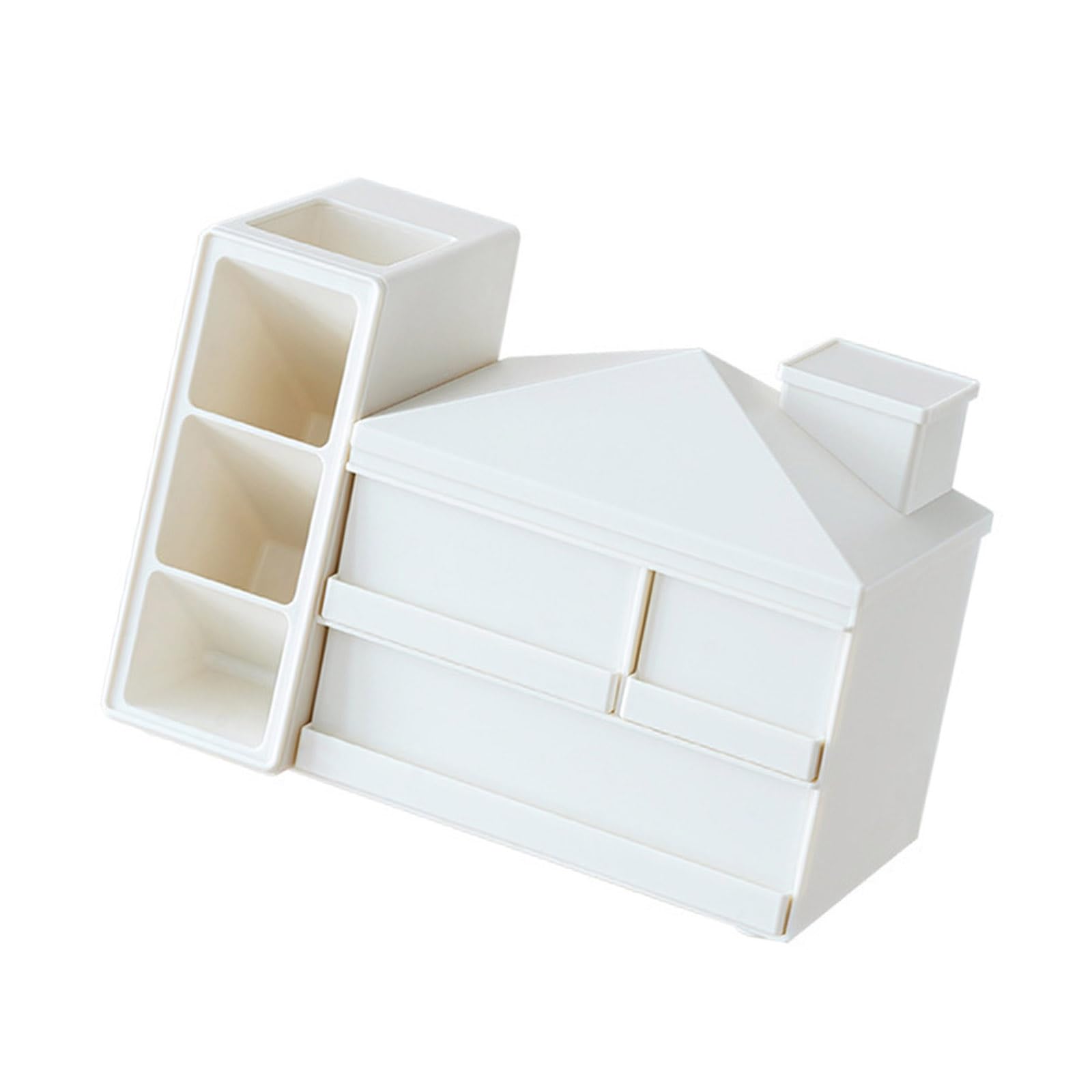 HDOYTXXM Multifunctional Desk Pen Organiser Cup with Sliding Drawer Tabletop Makeup Desktop Storage Cabinet Cup