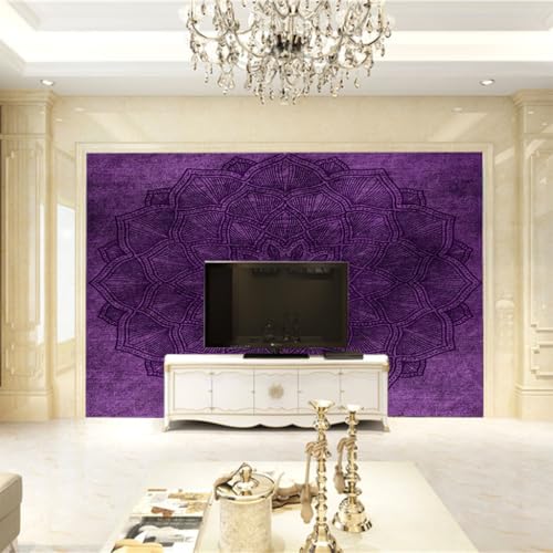 Poster tableaux muraux 3d effet murale grand format mandala violet