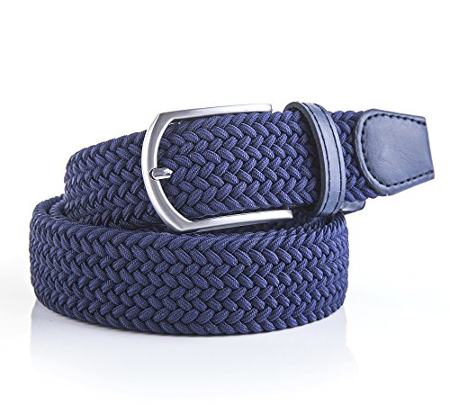 Image of 2pcs Men's Stretch Woven 1.3 inch Wide Elastic Braided Belts