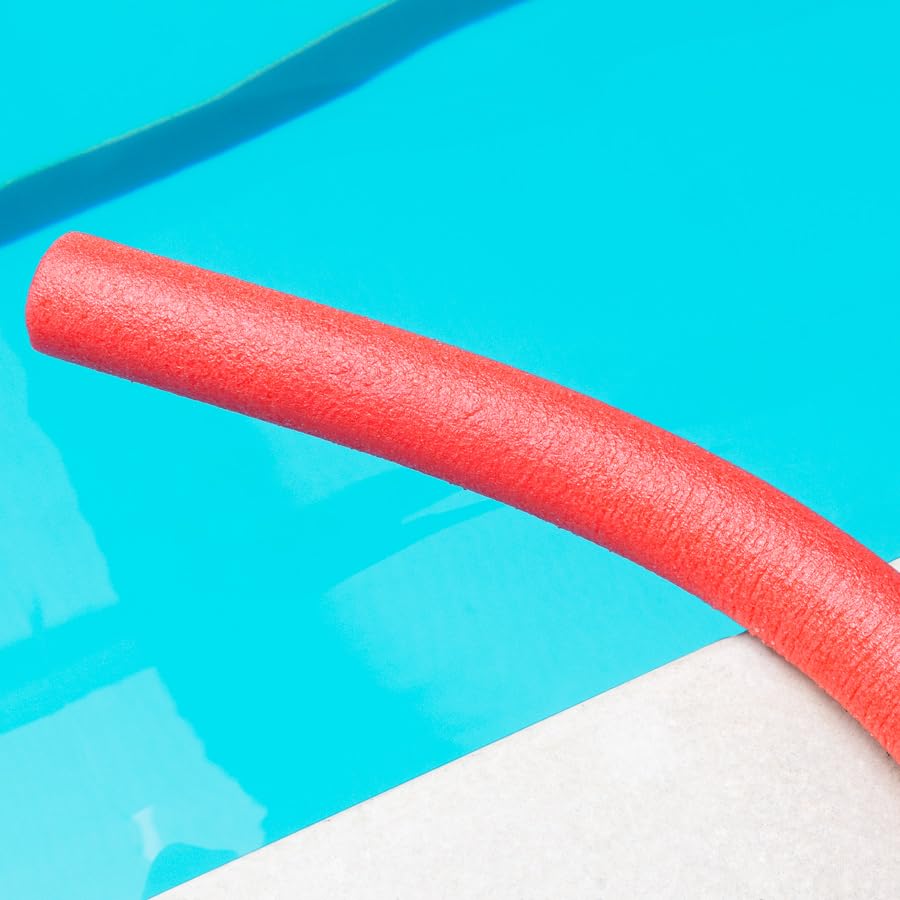 FORZA Swimming Pool Noodles – High-Density EPA Foam – Durable Buoyant Swim Aid for Adults & Kids – 5 Vibrant Colours (Red, Pack of 1)