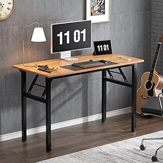 SogesHome Bureau d'Ordinateur Compact Petite Table Pliante 120 x 60 x 75 cm Postes de Travail Informatiques pour Bureau/Maison, Table d'écriture/à Dîner