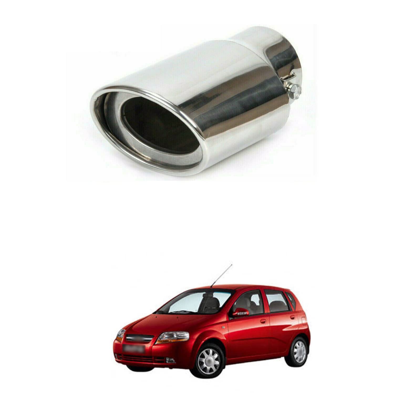 Silencer Tip Exhaust Pipe Car Stainless Steel Rear Muffler Tip Tail Muffler Tip Pipe Adjustable Car Decoration Exhaust Tip Tailpipe Compatible with A-veo U-V-A-image-34