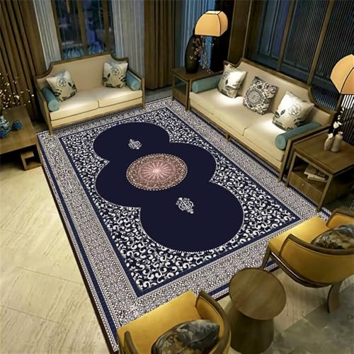 Tapis chambre gamer descente de lit doux bleu 150x200