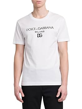 Amazon.com: Dolce&Gabbana, Logo Embroidered Cotton T-Shirt