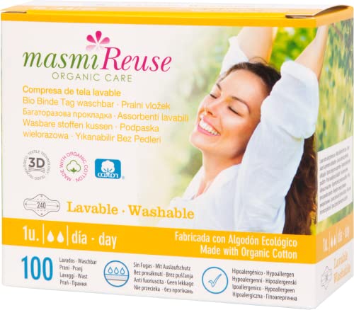 Compresse de tissu lavable jour Masmi serviette hygienique reutilisable ailes 150 g