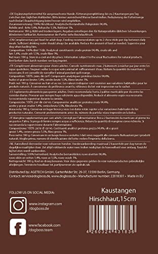 DOGBOSS 100% Natur Kaustangen 100% Hirschhaut oder 100% Pferdehaut, 10 Stück x 15 cm (10er 100% Hirschhaut)