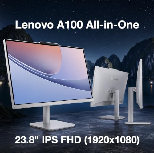 Image of Lenovo A100 Everyday Value All-in-One 23.8 inch IPS FHD Display (Intel N100, 16GB DDR5, 256GB PCIe SSD, Intel UHD, WiFi 6, Webcam, Bluetooth 5.4, Win 11 Home) w /DKZ USB Port Expander