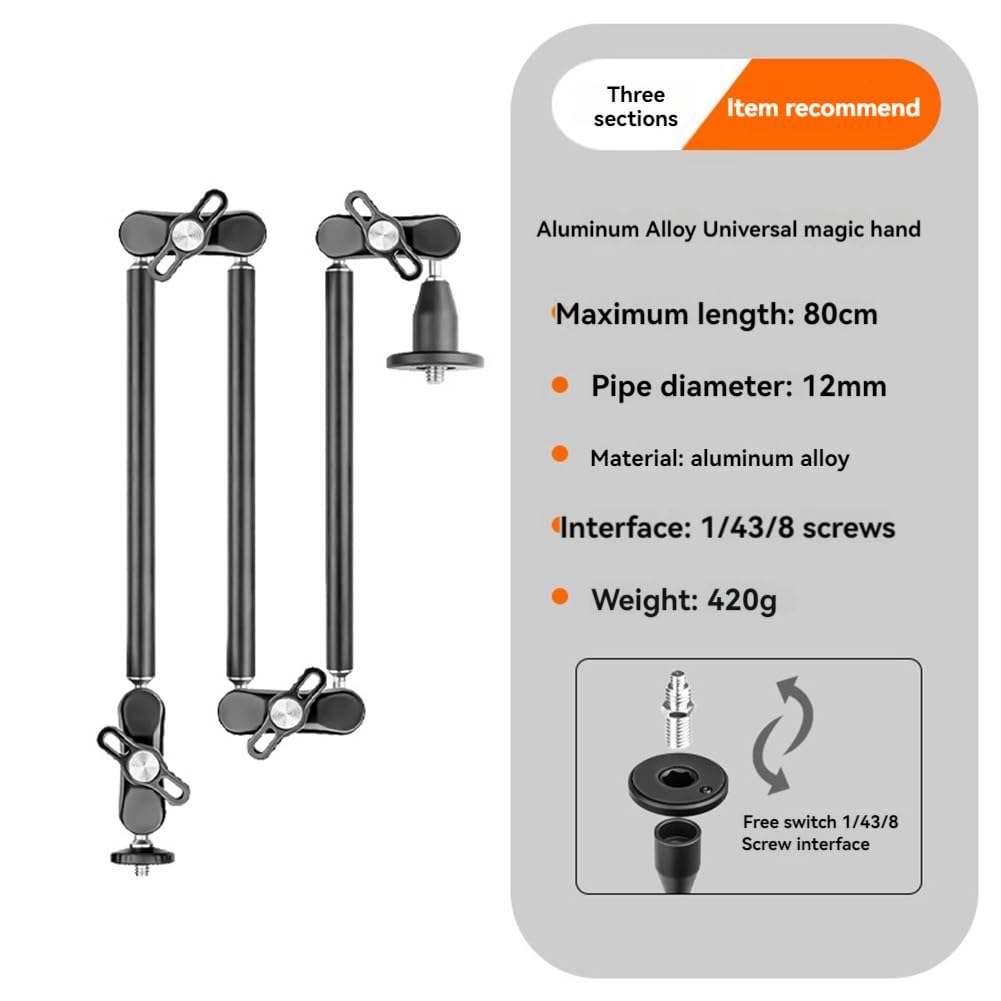 Soporte para Teléfono Inteligente, Brazo Mágico para Cámara, Soporte de Pared Articulado Flexible, Abrazadera de Escritorio, Soporte para Tableta, Secciones