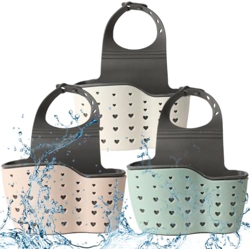 Portaspugne Per Lavello Con Scarico | Organizer Per Spugne E Sapone | Accessorio Cucina Nero - Foto 8