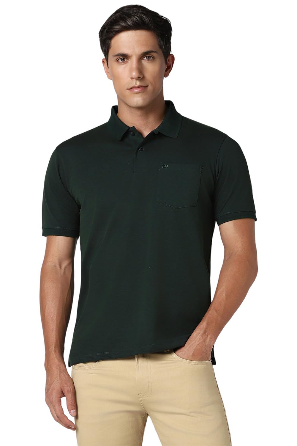 Peter EnglandMen's Premium Branded Regular Fit Half Sleeve Polo T-Shirt with Pocket | Cotton Rich | Birds Eye Interlock Weave