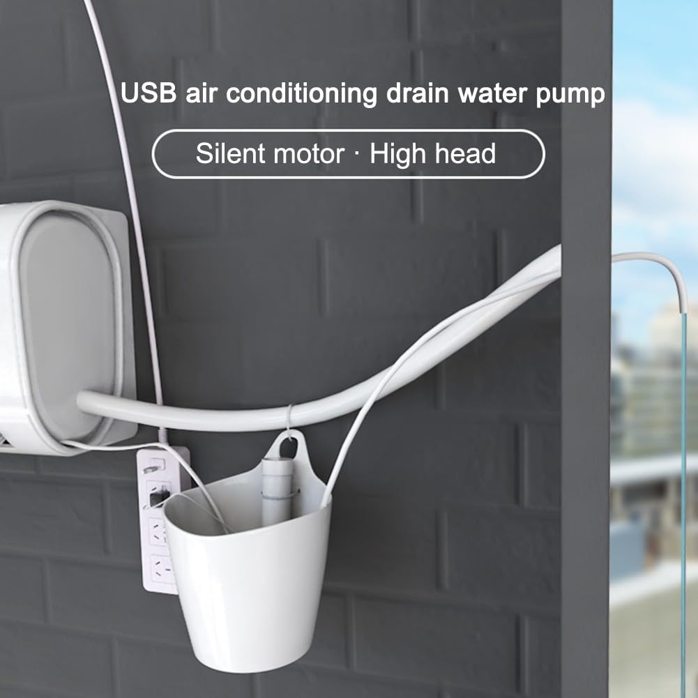 HpLive Klimaanlagen Kondensatpumpe USB Automatische Entwässerungspumpe mit Geräuscharmem Motor, 15M Förderhöhe 450ML/Min(3 Meter)