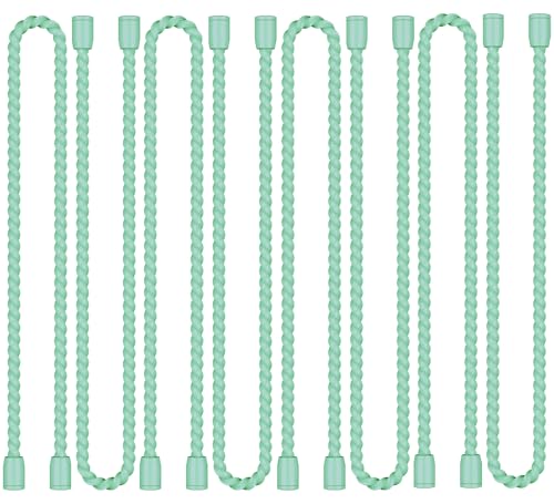 8PCS 12-Inch Silicone Cable Ties, Bendable Rubber Twist Ties, Reusable Twist Ties for Cords, gear ties for Organizing, Bundling (Mint Green)