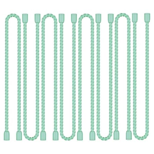 8PCS 12-Inch Silicone Cable Ties, Bendable Rubber Twist Ties, Reusable Twist Ties for Cords, gear ties for Organizing, Bundling (Mint Green)