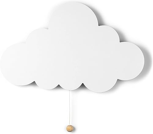 Lumipets Nube iluminada, luz nocturna para guardería, luz de pared iluminada, funciona con pilas, luz nocturna ligera de nube creciente para bebés,