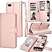 Tekcoo Wallet Case for iPhone SE 2020 / iPhone 7 / iPhone 8 Luxury ID Cash Credit Card Slots Holder Carrying Pouch Folio Flip PU Leather Cover [Detachable Magnetic Hard Case] Kickstand - Rose Gold