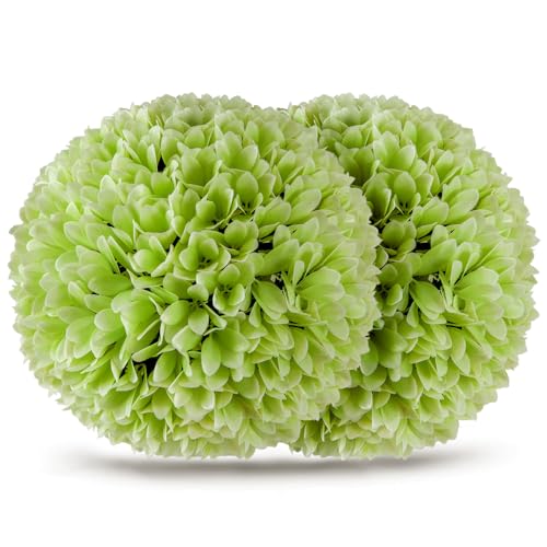 COSTWAY Set di 2 Piante Finte Sfera di Bosso 28 cm per Vaso, Palla di Topiarie Sintetica in PE da Giardino, Piante Artificiali Decorative Arredamento da Interno ed Esterno (Verde)