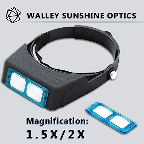 SALE! 2X/1.5X Optivisor Head Watch Repair Glasses Magnifying Eye Loupe