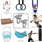 SELEWARE 2 Pack 2000 lb Capacity Stainless Steel 180° Swing Hangers Heavy Duty Swing Hooks for Concrete Ceiling Wooden Hanging Hardware for Por Porch Playground Hammock Gym Swing Sets