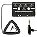 Produktbild TKOOFN Auto Kassettenadapter Freisprecheinrichtung Radio Adapter KFZ Kassette Rufen/Musik Tape 3,5 mm Klinkenstecker mit Mikrofon für Smartphones Handy CD-/MD-Player,MP3-Player Ipod Musik (Schwarz)