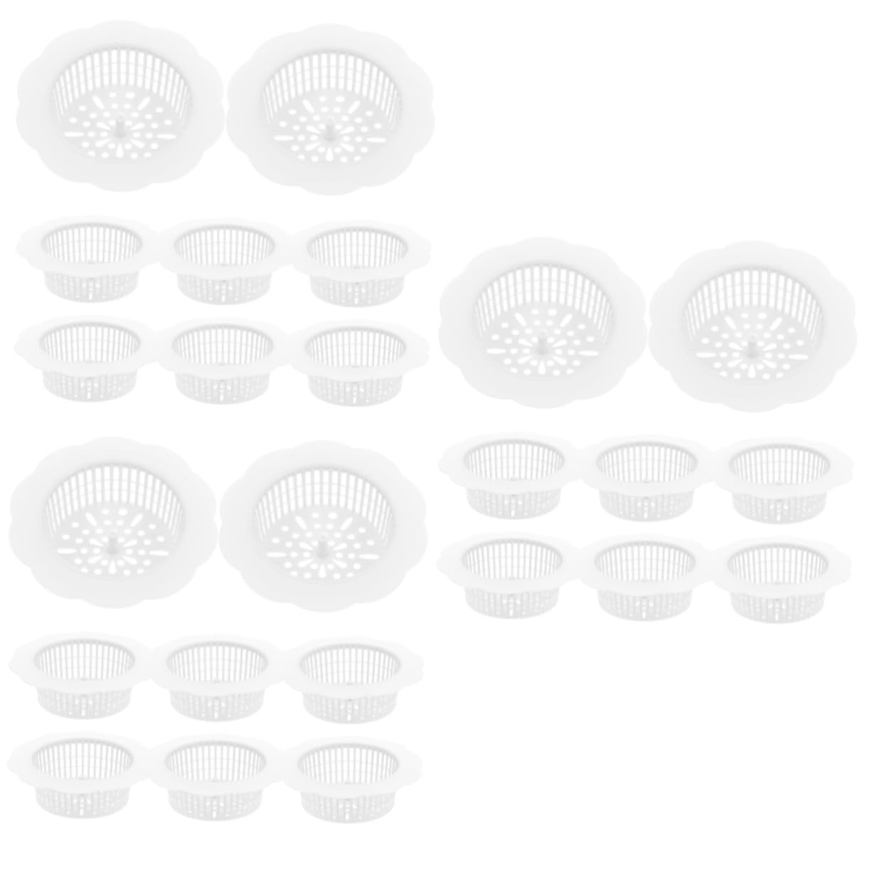 Housoutil STK Waschbecken Sieb Haarablauf Fänger Für Die Küchenablaufabdeckung Wannenablauf Haarfänger Badezimmerabfluss Küchenfilternetz Badezimmer-Gadgets Siebkorb Weiß Muster Pp